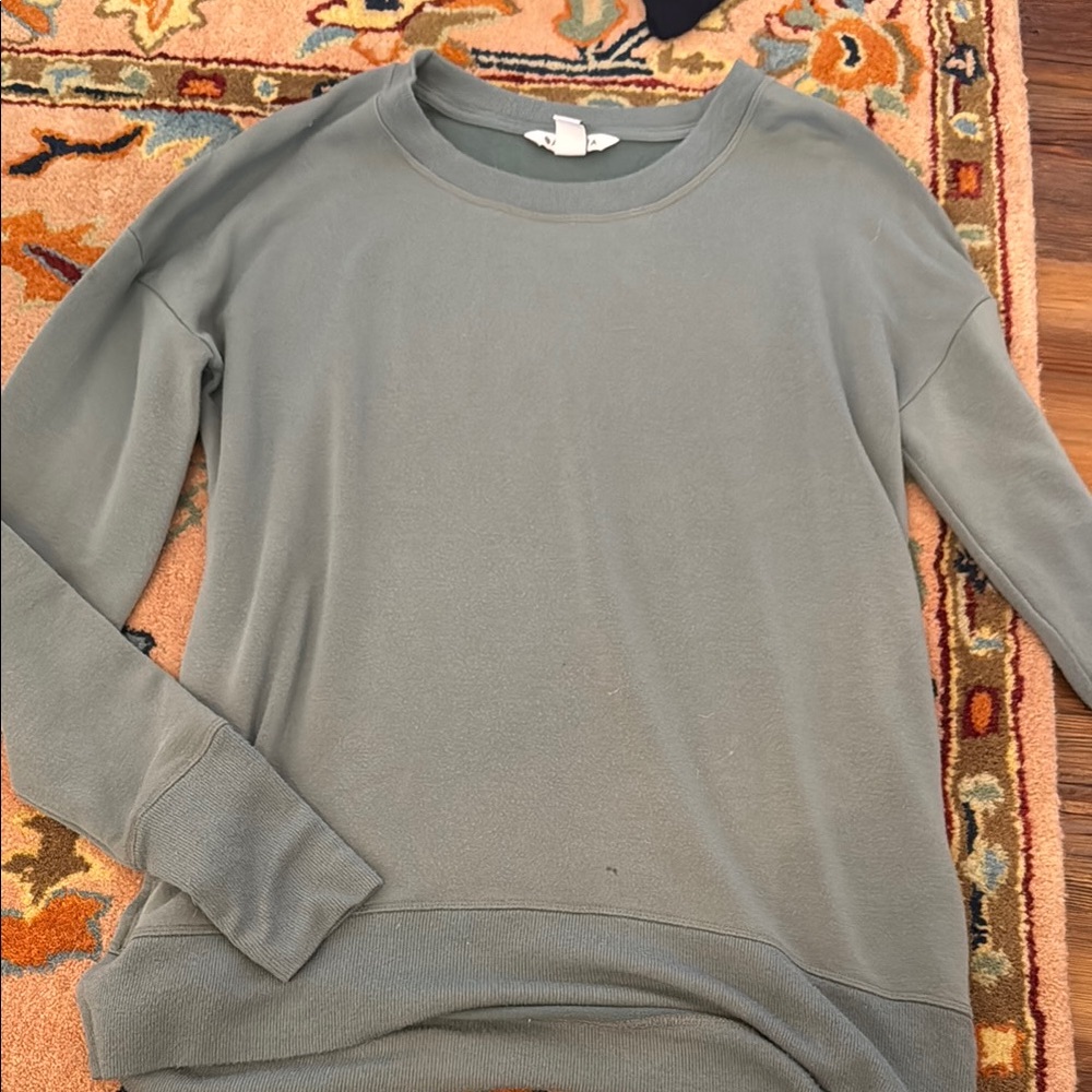Casual Green Long Sleeve Sweatshirt